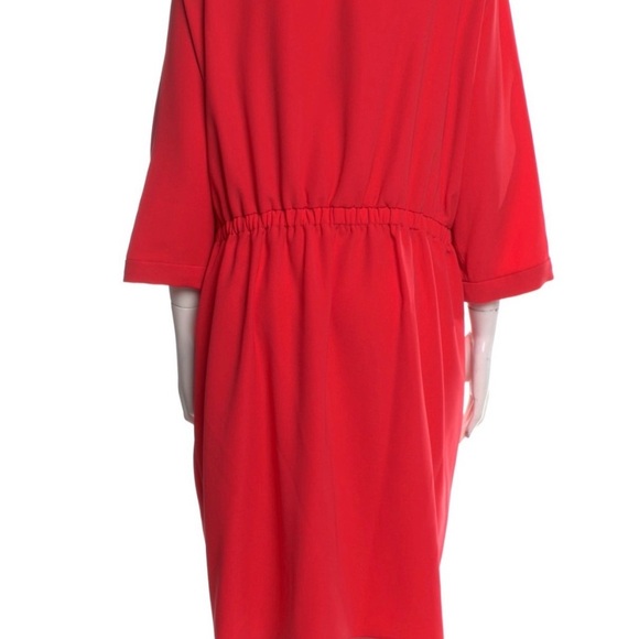 Bateau Neckline Knee-Length Emporio Armani Red Dress SZ 8 Italian 40 NWT - Picture 3 of 15